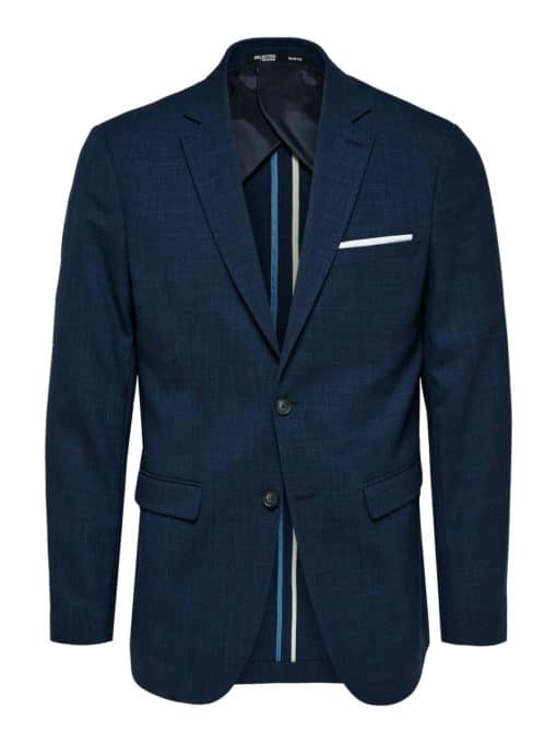 Selected Homme Slim Oasis Linen Blazer Dark Navy