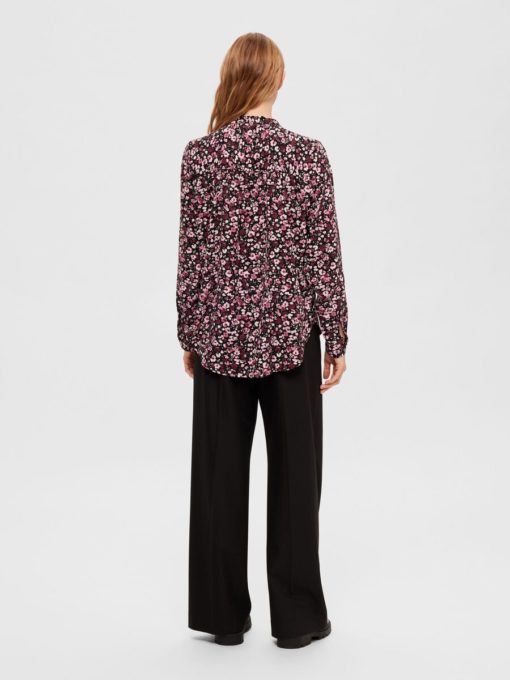 Selected Femme Mivi AOP Top Black