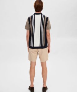 Selected Homme Mattis Knit Stripe Polo Sky Captain