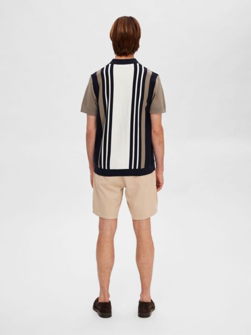 Selected Homme Mattis Knit Stripe Polo Sky Captain