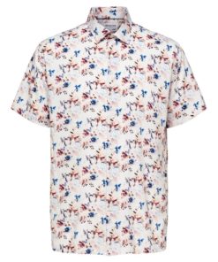 Selected Homme Alfred Shirt AOP Bright White