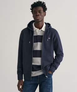 Gant Shield Full Zip Hoodie Evening Blue