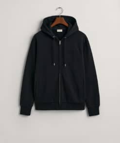 Gant Tonal Archive Shield Zip Hoodie Black