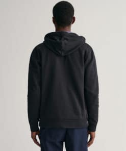 Gant Tonal Archive Shield Zip Hoodie Black