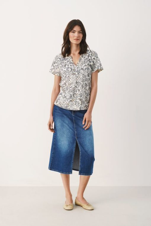 Part Two Gesinas T-Shirt Midnight Navy Botanical W Foil