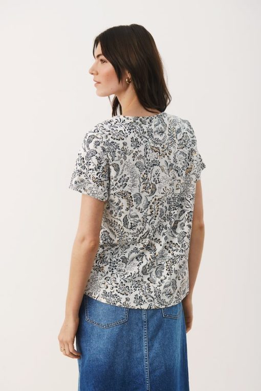 Part Two Gesinas T-Shirt Midnight Navy Botanical W Foil