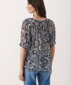 Part Two Popsy Blouse Midnight Navy Botanical