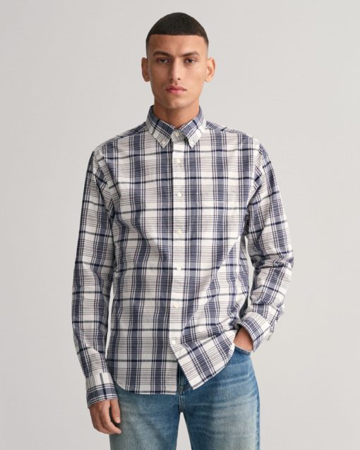 Gant Poplin Check Shirt Eggshell