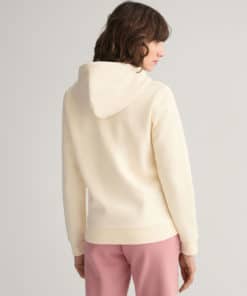 Gant Woman Tonal Archive Shield Zip Hoodie Linen