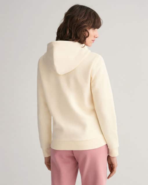 Gant Woman Tonal Archive Shield Zip Hoodie Linen
