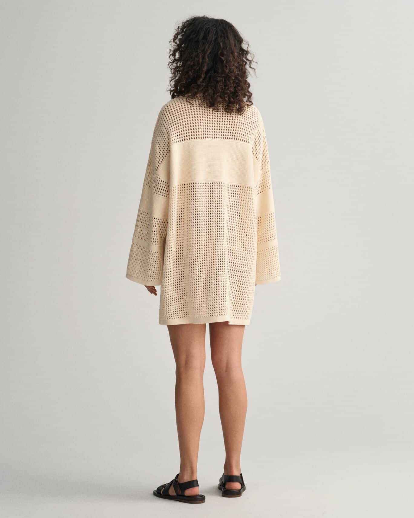 open knit mini dress Dinah Knit Open Back Mini Dress  Shop American Threads Online Boutique Ivory / S