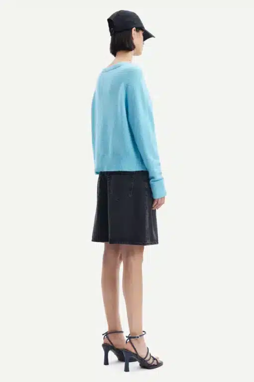 Samsoe & Samsoe Nor O-neck Short Blue Topaz