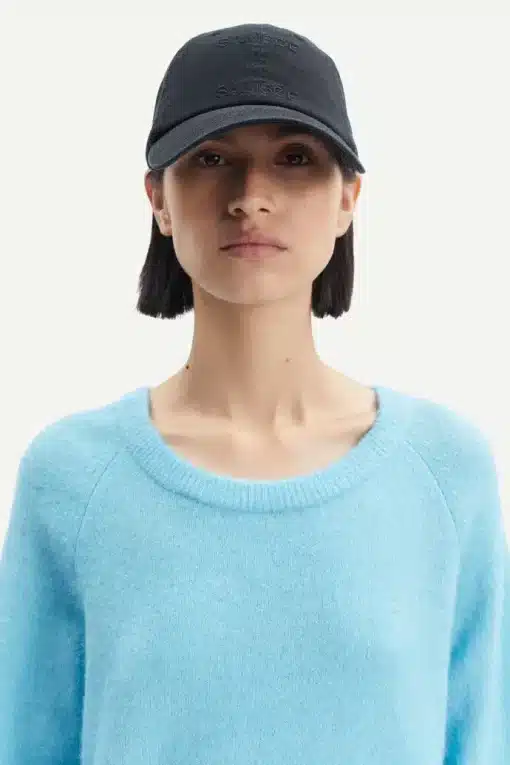 Samsoe & Samsoe Nor O-neck Short Blue Topaz