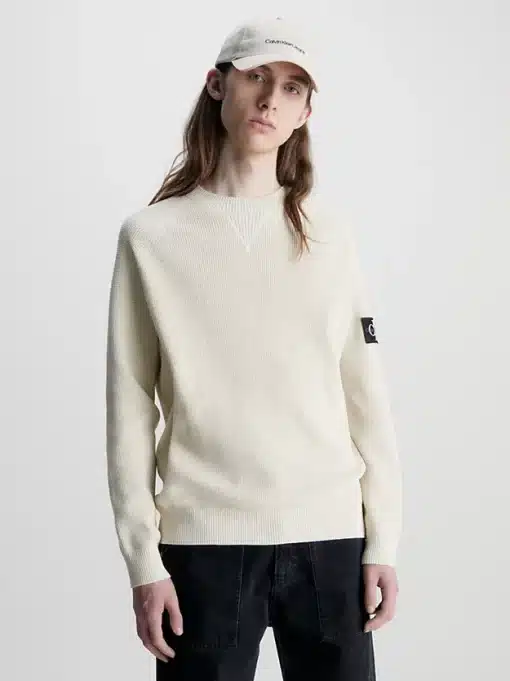 Calvin Klein Core Badge Sweashirt Eggshell