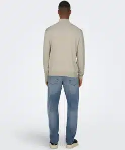 Only & Sons Wyler Life Roll Neck Silver Lining
