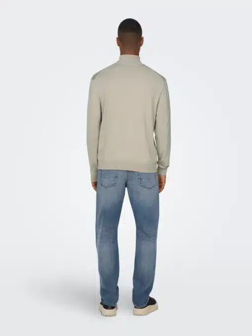 Only & Sons Wyler Life Roll Neck Silver Lining