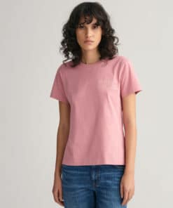 Gant Woman Tonal Shield T-shirt Faded Pink Melange