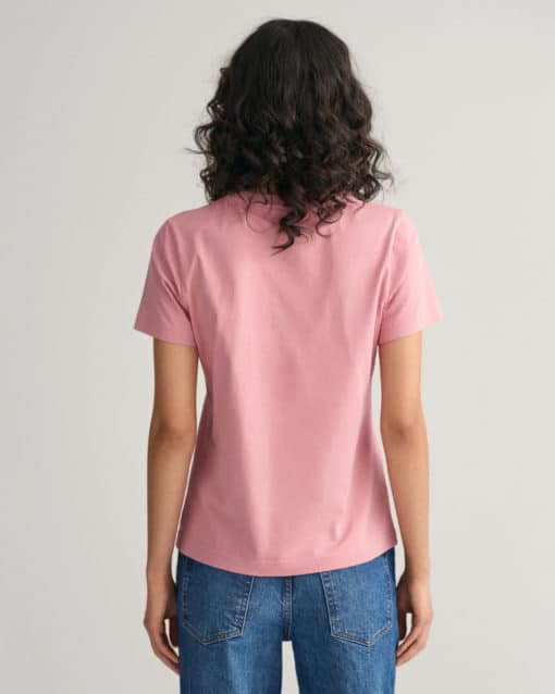 Gant Woman Tonal Shield T-shirt Faded Pink Melange