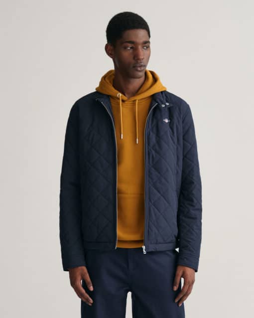 Gant Quilted Windcheater Jacket Evening Blue
