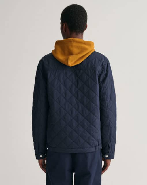 Gant Quilted Windcheater Jacket Evening Blue