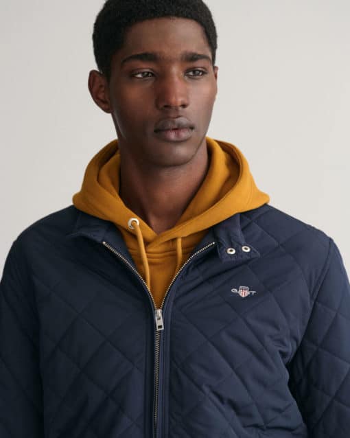 Gant Quilted Windcheater Jacket Evening Blue