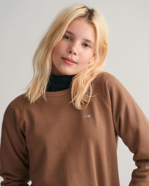 Gant Teens Shield Sweatshirt Cocoa Brown