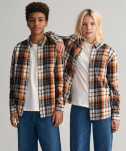 Gant Teen Checked Shield Shirt Cocoa Brown