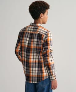 Gant Teen Checked Shield Shirt Cocoa Brown