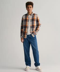Gant Teen Checked Shield Shirt Cocoa Brown