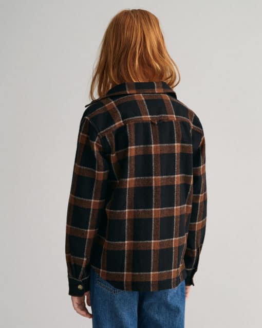Gant Teens Checked Shield Overshirt Black