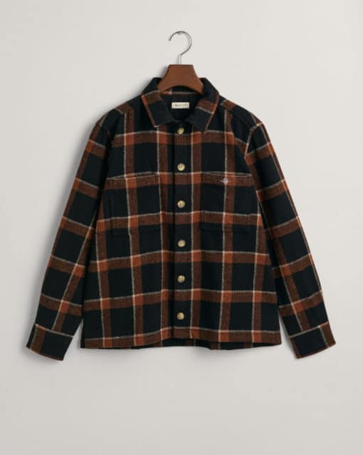 Gant Teens Checked Shield Overshirt Black