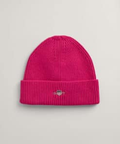 Gant Teens Shield Cotton Beanie Deep Fuchsia