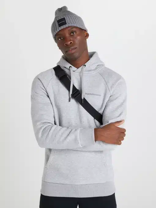 Peak Performance Original Small Logo Hood Men Med Grey Melange