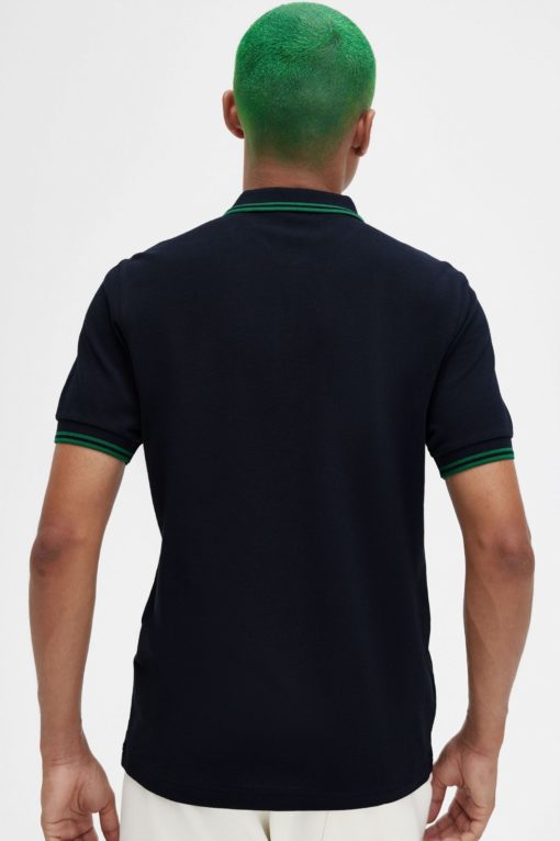 Fred Perry M3600 Pique Navy/Fred Perry Green