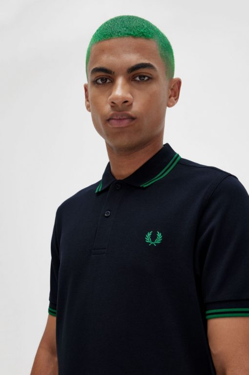 Fred Perry M3600 Pique Navy/Fred Perry Green