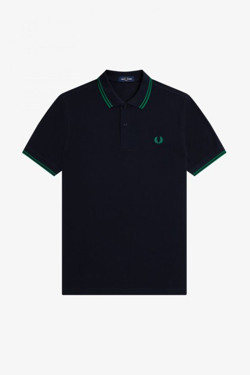 Fred Perry M3600 Pique Navy/Fred Perry Green