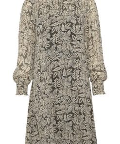Part Two Rinette Dress Black Leaf Print