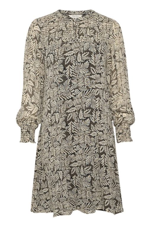 Part Two Rinette Dress Black Leaf Print
