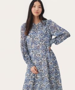 Part Two Rinette Dress Blue Paisley Print