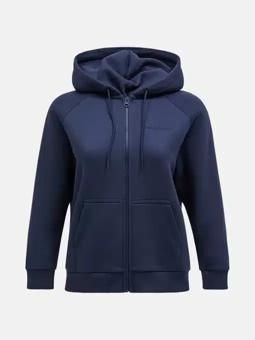 Peak Performance Original Small Logo Zip Hood Women Blue Shadow