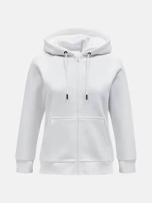 Peak Performance Original Small Logo Zip Hood Women Offwhite