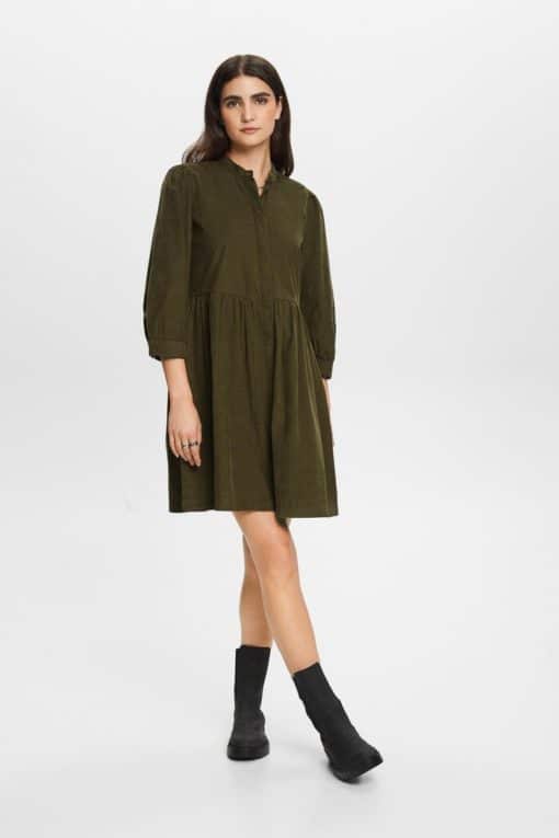 Esprit Corduroy Dress Khaki