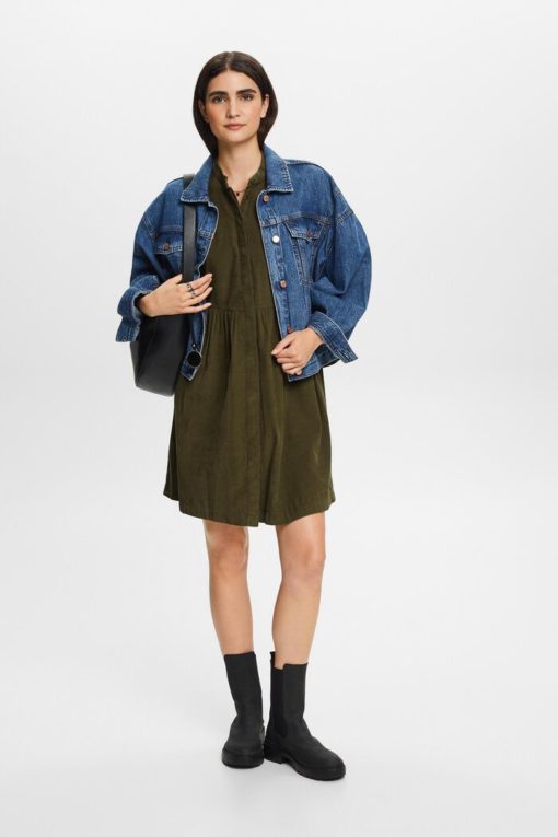 Esprit Corduroy Dress Khaki