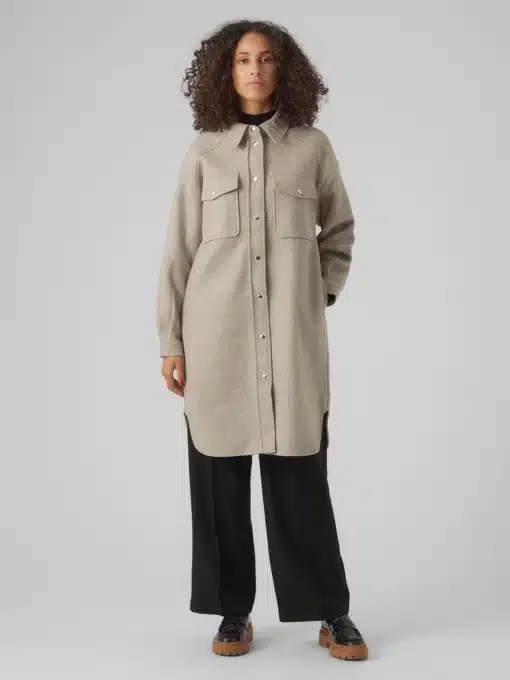 Vero Moda Vince Long Coat Brown