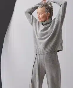 Papu Chunky Turtle Knit Solid Melange Grey