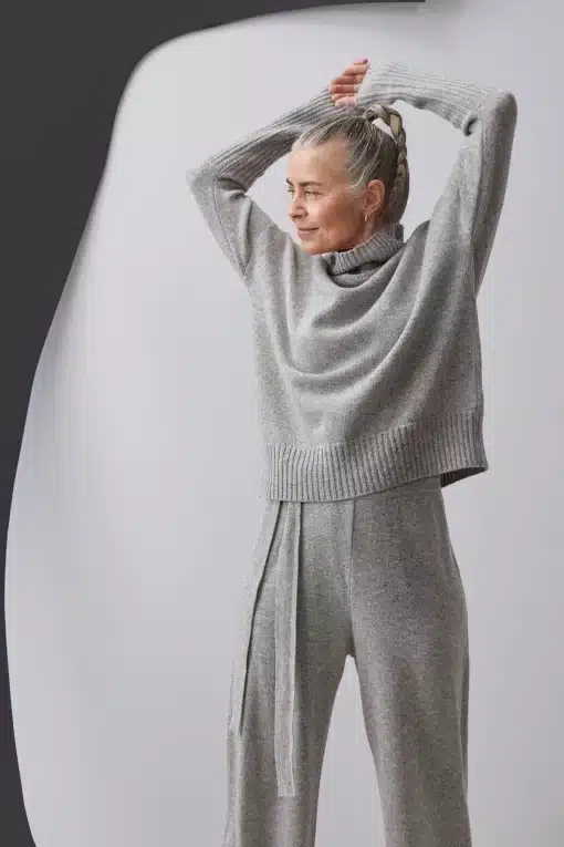 Papu Chunky Turtle Knit Solid Melange Grey