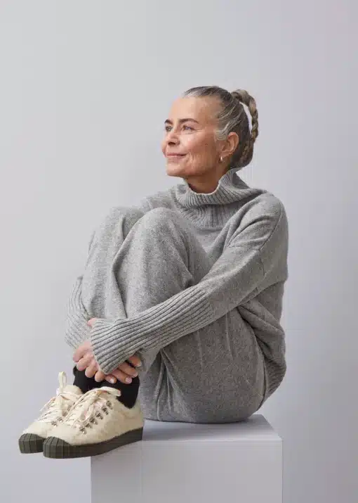 Papu Chunky Turtle Knit Solid Melange Grey