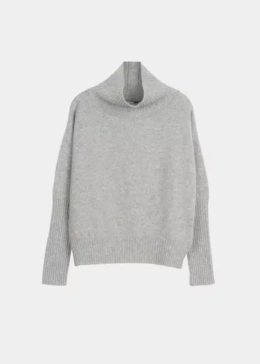 Papu Chunky Turtle Knit Solid Melange Grey