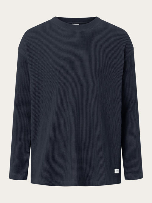 Knowledge Cotton Apparel Waffle Long Sleeve Night Sky