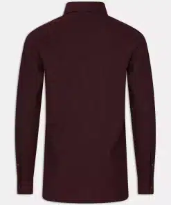 Oscar Jacobson Slim Fit Short Button Down Brushed Flannel Cherry